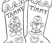 Coloriage Chaussette de noel en laine