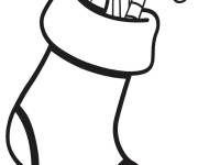 Coloriage Chaussette de noel facile