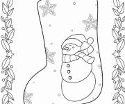 Coloriage Chaussette de Noël facile à colorier