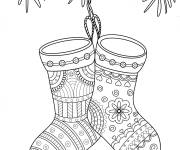 Coloriage Chaussette de noel pour adulte