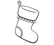 Coloriage Chaussette de No&euml;l simple