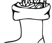 Coloriage Chaussette de noel tricot&eacute;