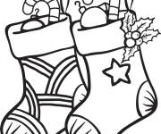 Coloriage Chaussette en laine d'hiver