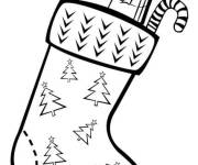 Coloriage Chaussettes de No&euml;l stylis&eacute;
