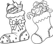 Coloriage Chaussettes pour la f&ecirc;te de no&euml;l 
