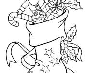 Coloriage Colorez le botte de noel plein des cadeaux