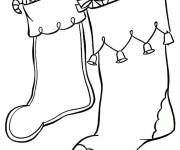 Coloriage Des bottes de noel pour la f&ecirc;te