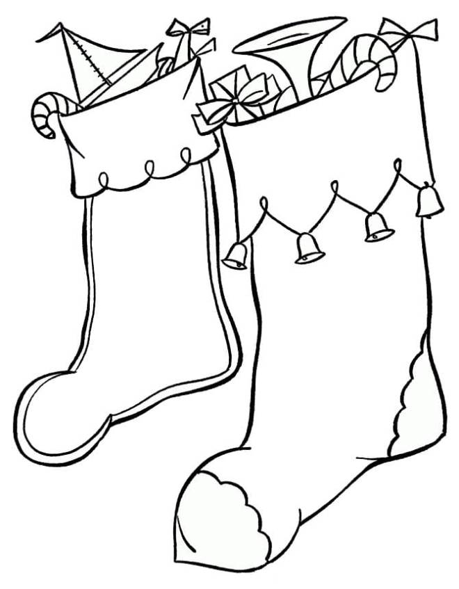 Coloriage Des bottes de noel pour la fête dessin gratuit à imprimer