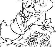 Coloriage Donald Duck vide le bas de noel