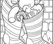 Coloriage Les jouets dans les chaussettes de noel