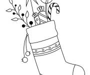 Coloriage P&egrave;re noel a rempli ce bas