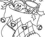Coloriage P&egrave;re no&euml;l &agrave; rempli la chaussette