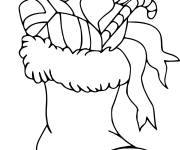 Coloriage P&egrave;re No&euml;l dans botte de No&euml;l
