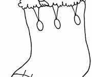 Coloriage Poup&eacute;e dans chaussette de noel