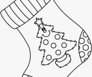Coloriage Sapin sur chaussette de noel
