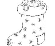 Coloriage Singe dans le botte de noel