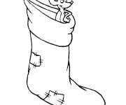 Coloriage Souris cach&eacute; dans le botte denoel