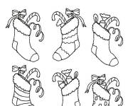 Coloriage Vari&eacute;t&eacute; de chaussettes de No&euml;l