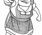 Coloriage Abuelita en col&egrave;re tenant une pantoufle