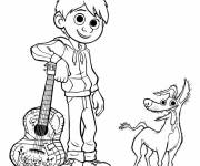 Coloriage et dessins gratuit Dante le Chien errant avec Miguel à imprimer