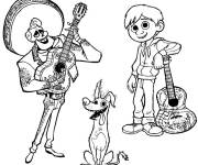 Coloriage et dessins gratuit Ernesto, Miguel et Dante de Coco Disney à imprimer