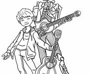 Coloriage Hector en chantant avec Miguel