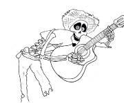 Coloriage Hector en jouant au guitare