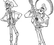 Coloriage Hector et Ernesto de la Cruz de Coco Disney