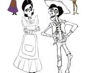 Coloriage Hector et sa femme avec modele