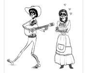 Coloriage Imelda et Hector de Coco Disney