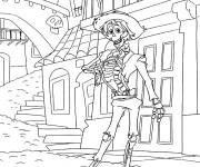 Coloriage L'ami du jeune Miguel dans le village mexicain