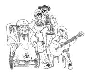 Coloriage La famille des morts Coco Disney