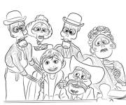 Coloriage La famille du personnage Coco de Disney