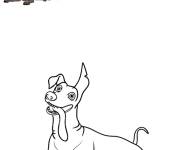 Coloriage et dessins gratuit Le chien Dante avec mod&egrave;le de couleur à imprimer