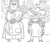 Coloriage Les parents de Miguel Rosita et Franco