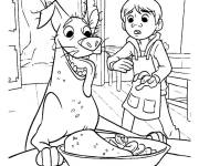 Coloriage Miguel &agrave; pr&eacute;par&eacute; le diner de Dante