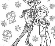 Coloriage Miguel dos &agrave; dos avec Hector