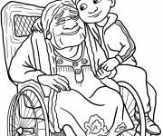 Coloriage Miguel embrassant maman Coco