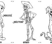 Coloriage Miguel et ses amis du dessin animé Coco Disney