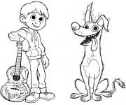 Coloriage Miguel et son chien Dante