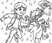 Coloriage Miguel, Hector et Dante courant