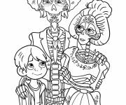 Coloriage Miguel, Hector et Imelda de Coco