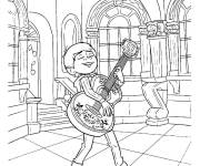 Coloriage Miguel le guitariste