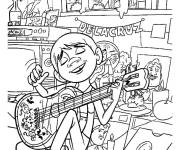 Coloriage Miguel r&ecirc;ve d'&ecirc;tre un grand musicien