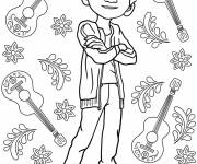 Coloriage Miguel Rivera souriant