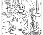 Coloriage Pipita n'aime pas le guitare du Miguel