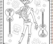 Coloriage Squelette Hector du film pour enfant