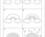 Coloriage Apprendre &agrave; dessiner un arc-en-ciel en quelques &eacute;tapes