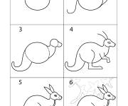Coloriage Apprenons comment dessiner un kangourou facilement