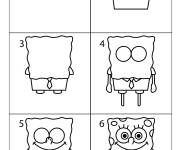 Coloriage Comment dessiner Bob l'&eacute;ponge bande anim&eacute;
